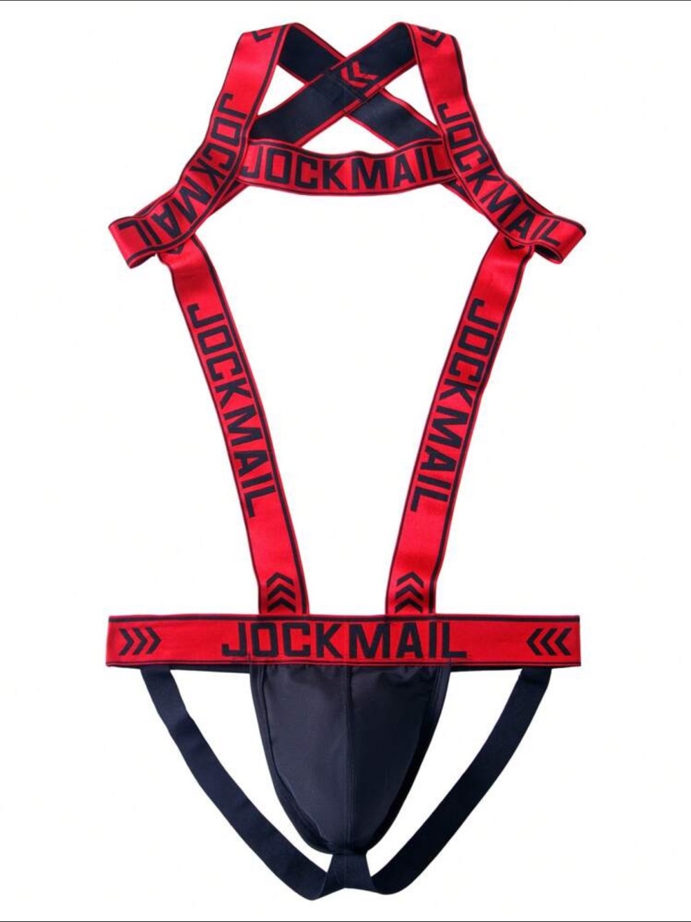 JockMail Red & Black Athletic Jockstrap Harness